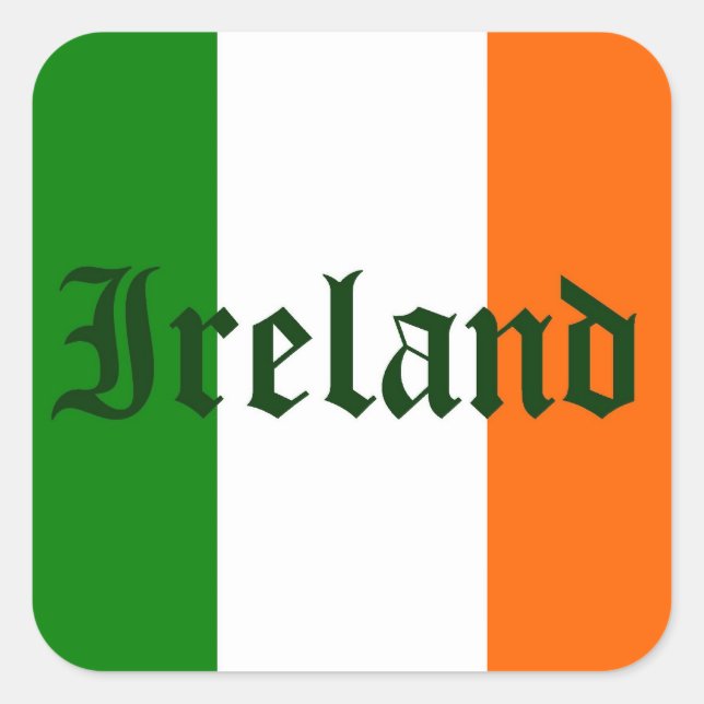 Pegatina de bandera de Irlanda (Anverso)