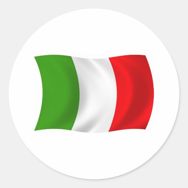 Pegatina de bandera de Italia (Anverso)