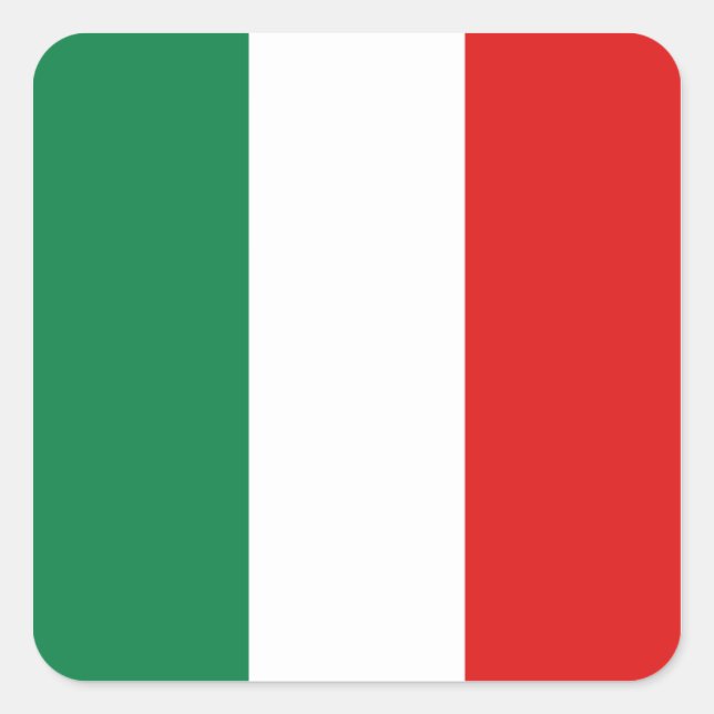Pegatina de bandera de Italia (Anverso)