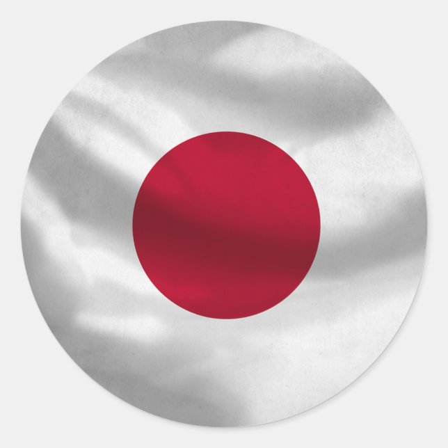 Pegatina de bandera de Japón (Anverso)
