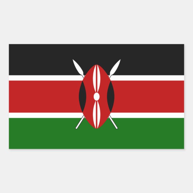 Pegatina de bandera de Kenia (Anverso)