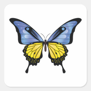 Pegatina de bandera de la mariposa de cola torta d