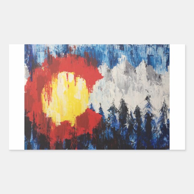 Pegatina de Bandera de la Montaña Blurr de Colorad (Anverso)