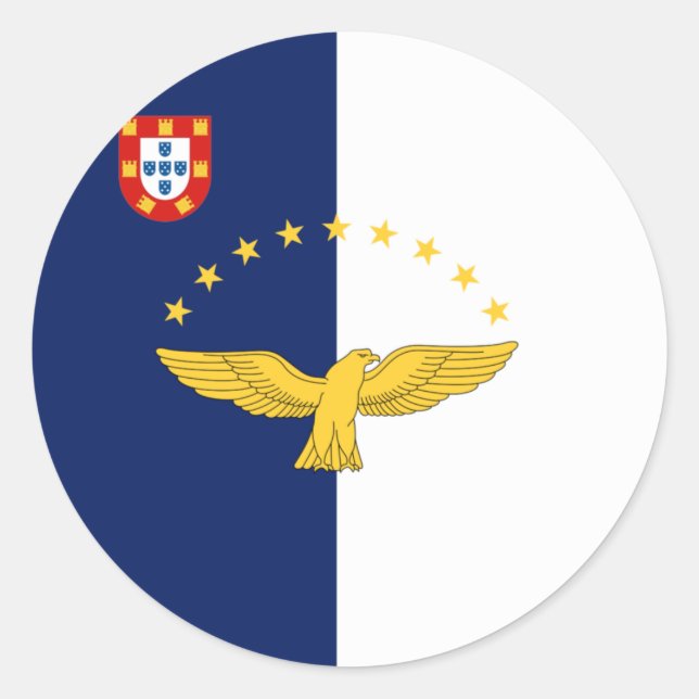 Pegatina de bandera de las islas Azores (Anverso)