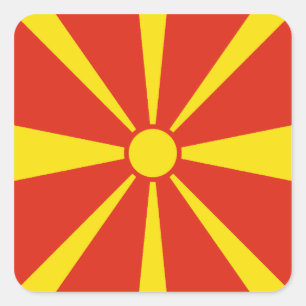 Pegatina de bandera de Macedonia del Norte