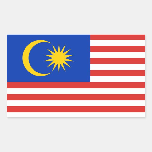 Pegatina de bandera de Malasia (Anverso)