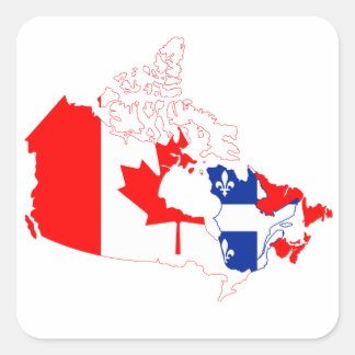 Pegatina de bandera de mapa de Canadá de Quebec