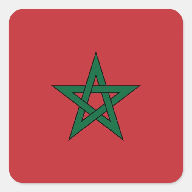 Pegatina de Bandera de Marruecos (Anverso)