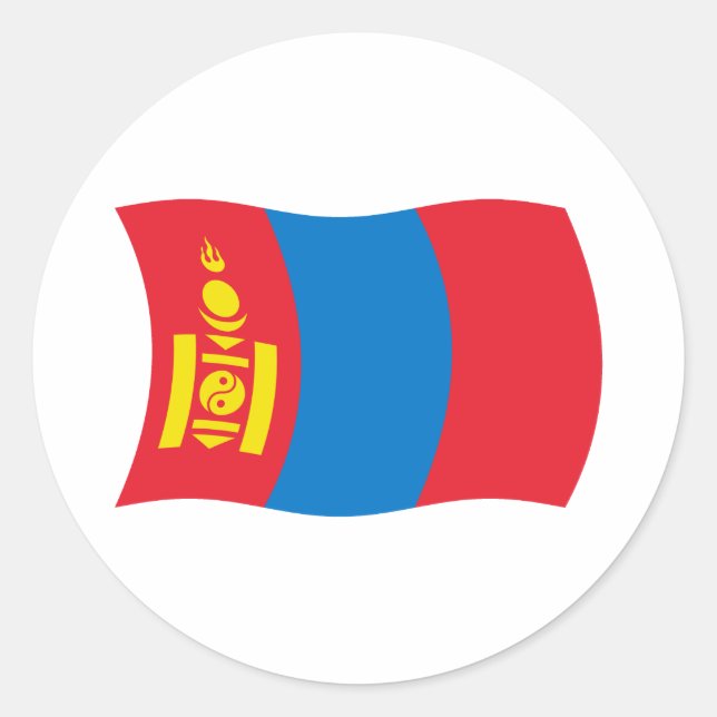 Pegatina de bandera de Mongolia (Anverso)
