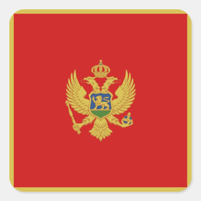 Pegatina de bandera de Montenegro (Anverso)