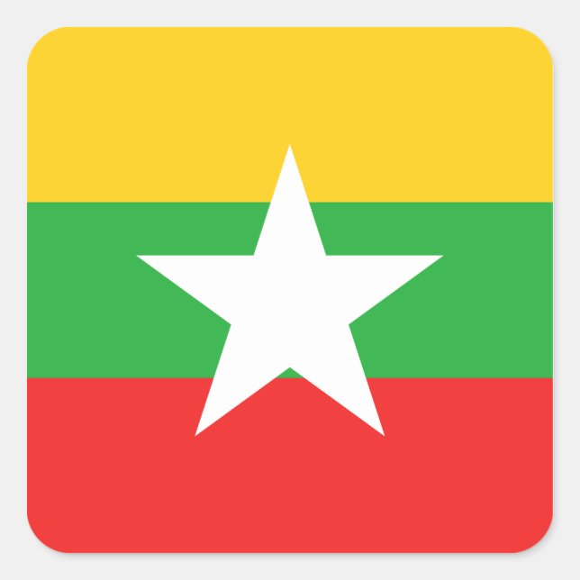 Pegatina de bandera de Myanmar (Anverso)