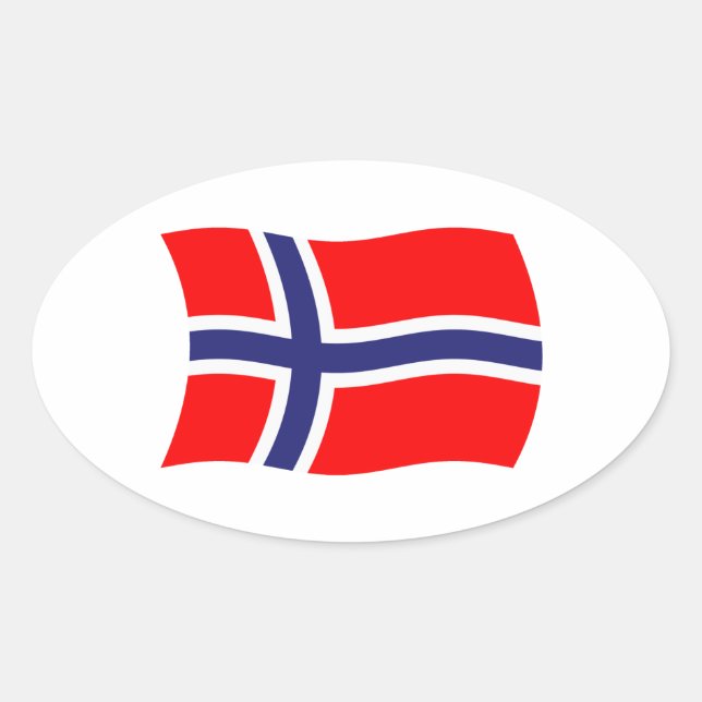 Pegatina de bandera de Noruega (Anverso)