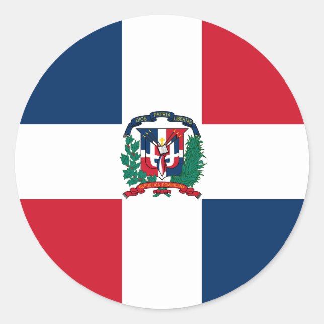 Pegatina de Bandera de República Dominicana (Anverso)