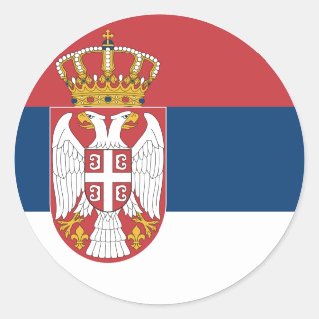 Pegatina de bandera de Serbia (Anverso)