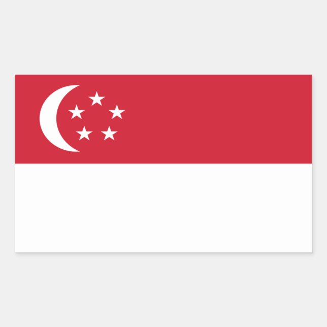 Pegatina de bandera de Singapur (Anverso)