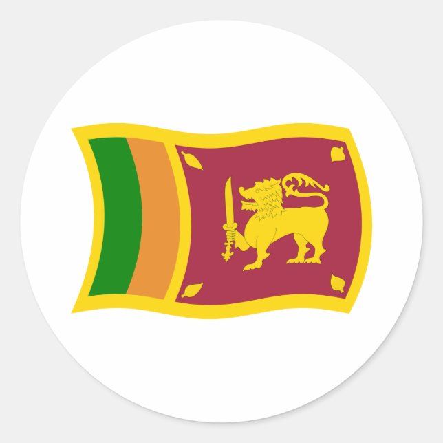 Pegatina de bandera de Sri Lanka (Anverso)