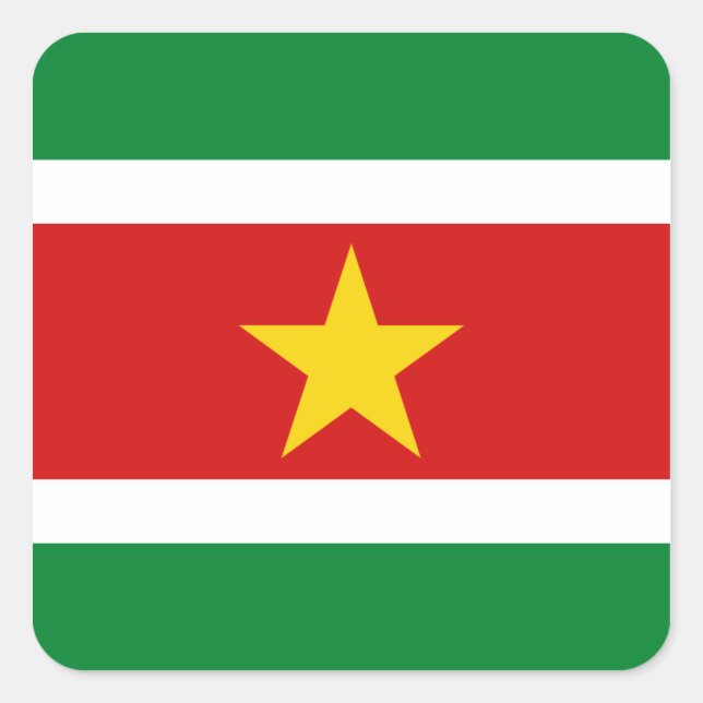 Pegatina de bandera de Surinam (Anverso)
