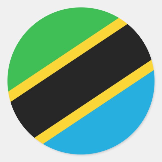 Pegatina de Bandera de Tanzania (Anverso)