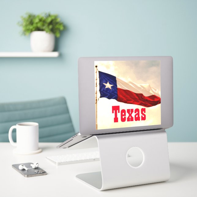 Pegatina de bandera de Texas de estilo rústico vin (Ordenado portátil  en el escritorio)