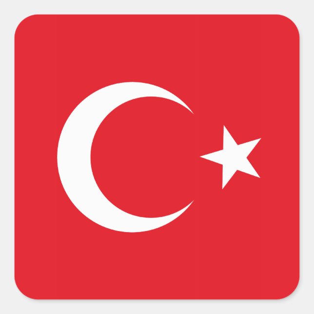 Pegatina de bandera de Turquía (Anverso)