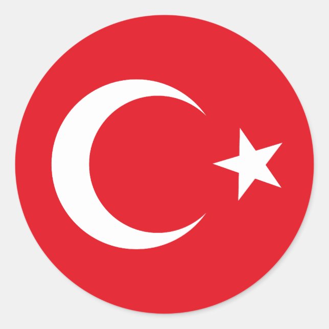Pegatina de bandera de Turquía (Anverso)