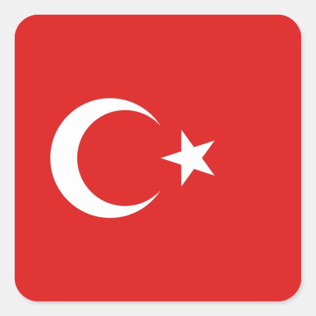 Pegatina de bandera de Turquía (Anverso)