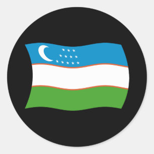 Pegatina de bandera de Uzbekistán