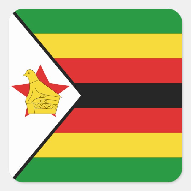 Pegatina de bandera de Zimbabue (Anverso)