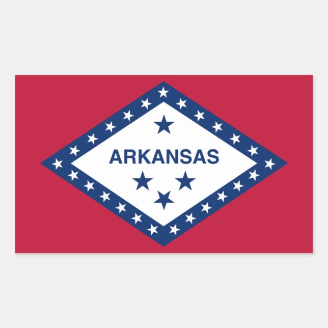Pegatina de Bandera del Estado de Arkansas (Anverso)
