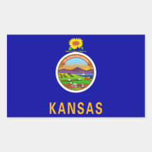 Pegatina de Bandera del Estado de Kansas