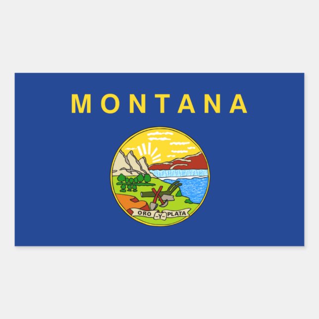 Pegatina de Bandera del Estado de Montana (Anverso)