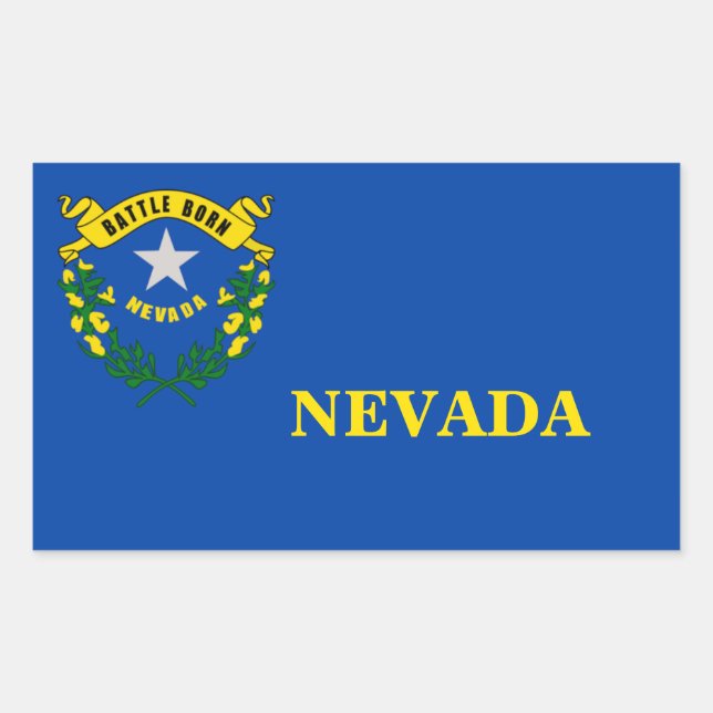 Pegatina de bandera del estado de Nevada (Anverso)