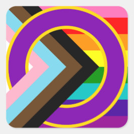 Pegatina de bandera del Orgullo Retro Progresivo I