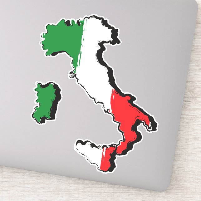 Pegatina de bandera italiana de Italia (Detalle)