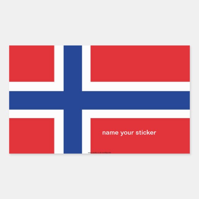 Pegatina de bandera noruega (Anverso)