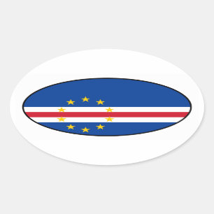Pegatina de bandera oval de Cabo Verde