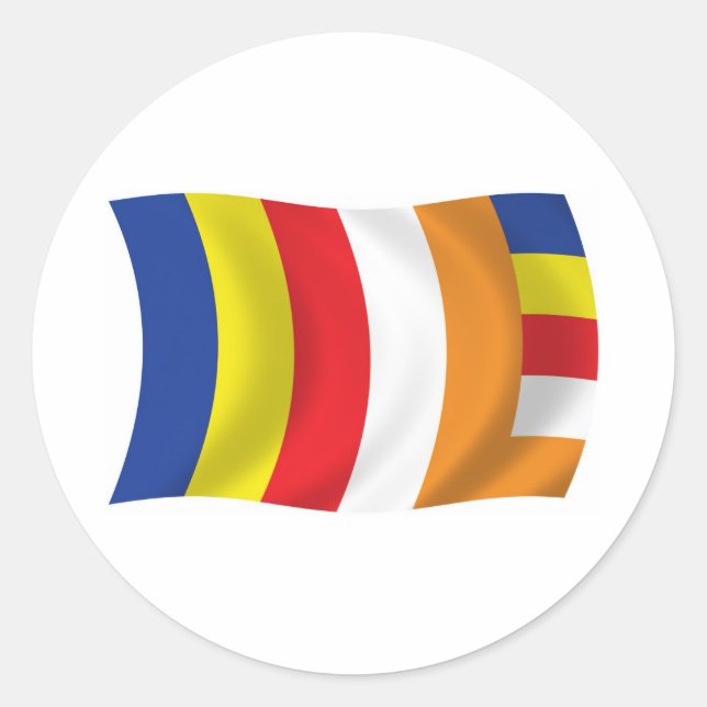 Pegatina de bandera religiosa budista (Anverso)