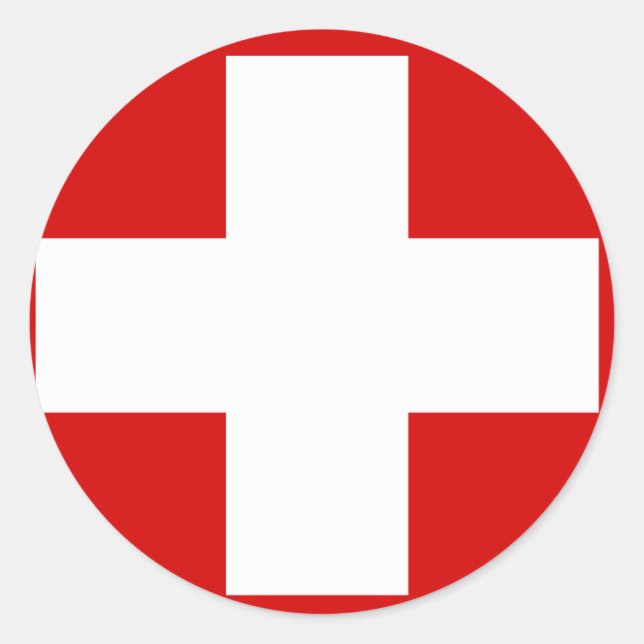 Pegatina de bandera suiza (Anverso)
