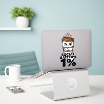 Pegatina de Batería Social 1% Introvertido Diverti
