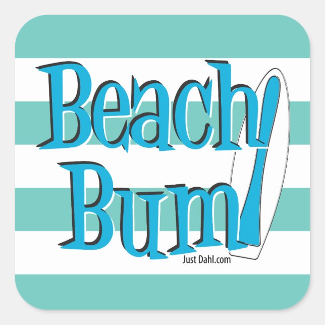 Pegatina de Beach Bum (Anverso)