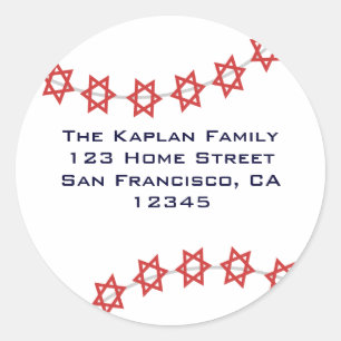 Pegatina de Béisbol de Estrella Judía