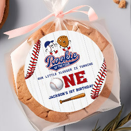 Pegatina de beisbol de primer cumpleaños de Rookie