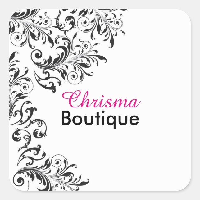 Pegatina de belleza de color blanco y negro (Anverso)