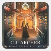 Pegatina de biblioteca recortada