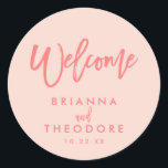 Pegatina de bienvenida Boda con mano de moda | cor<br><div class="desc">Pegatina de bienvenida</div>