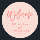 Pegatina de bienvenida Boda con mano de moda | cor<br><div class="desc">Pegatina de bienvenida</div>