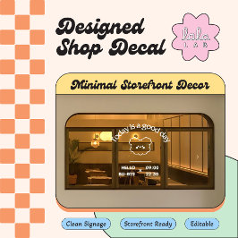 Pegatina de bienvenida de moda blanca para cafeter