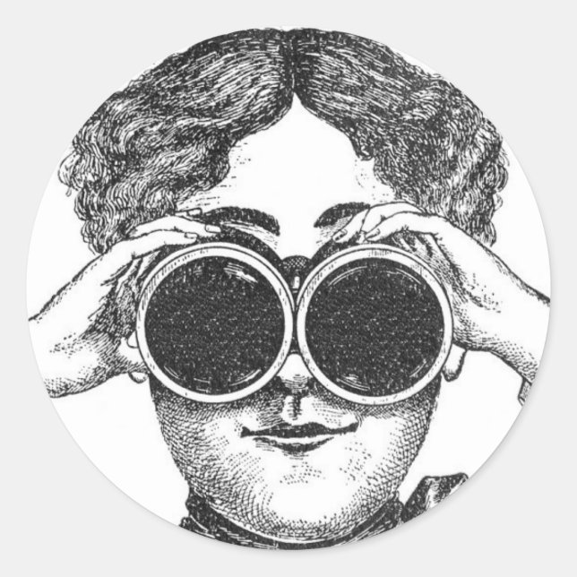 Pegatina de Binoculares de Steampunk (Anverso)