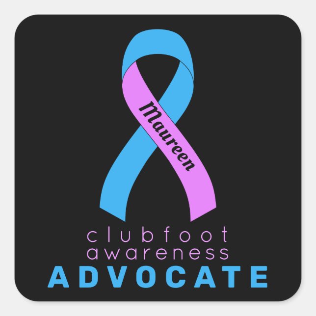 Pegatina de Black Square de Clubfoot Awareness Adv (Anverso)