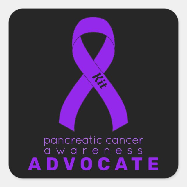 Pegatina de Black Square de Pancreatic Cancer Advo (Anverso)